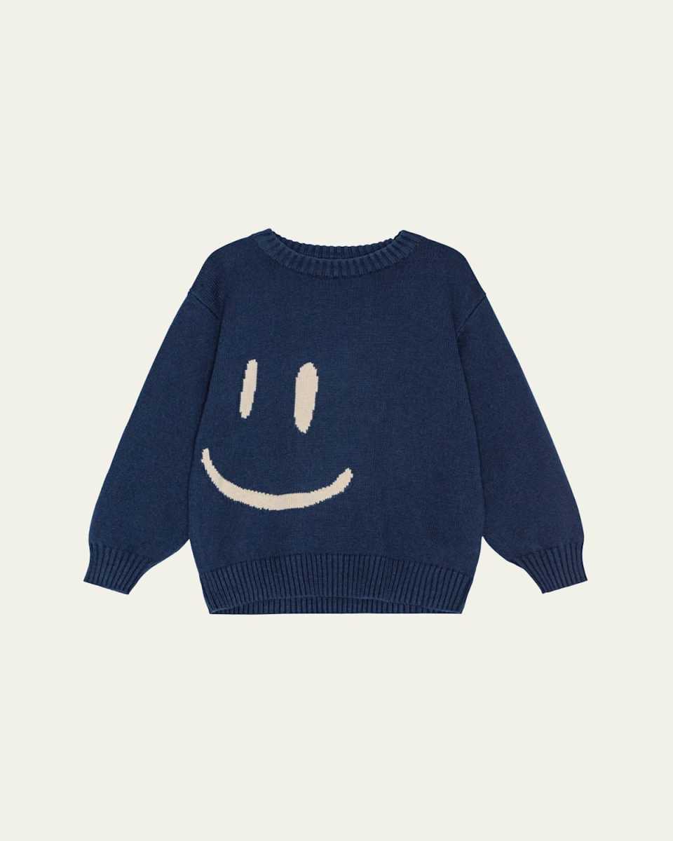 Boy's Bello Happy Face Sweater, Size 7-12